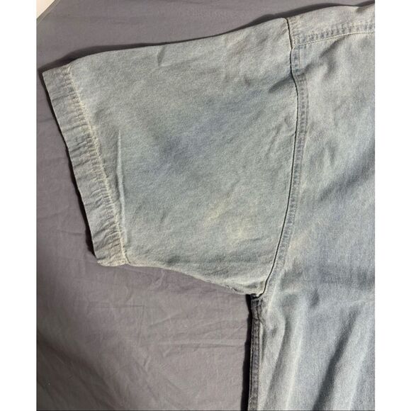 Chase Authentics Mens XL Button Down Denim Shirt Jeff Gordon Short Sleeve Blue - Picture 7 of 9